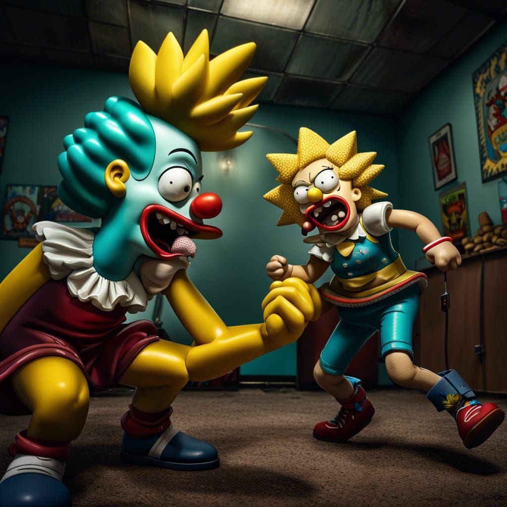 Krusty vs Maggie: An Epic, Hyperrealistic Battle