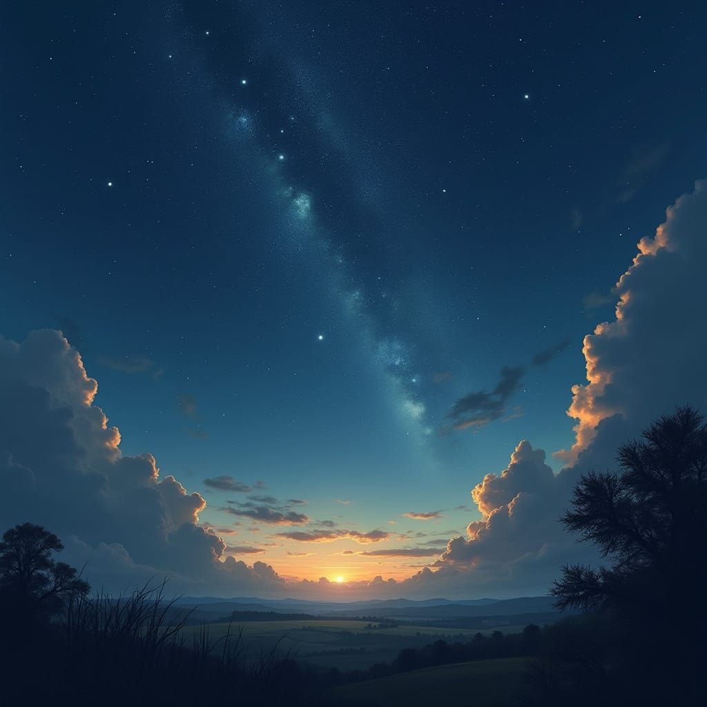 Stars Softly Shine Through Storm Clouds