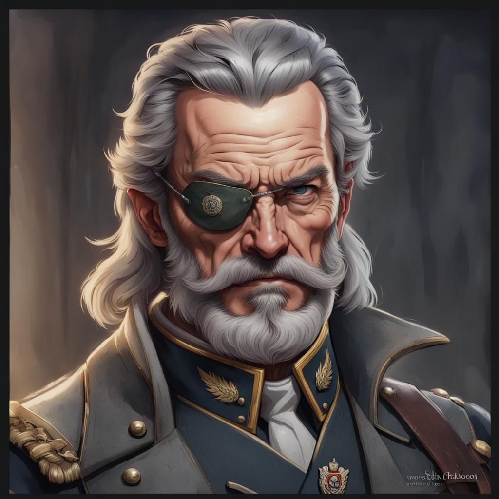 Austrian General with Eyepatch and Grey Hair
