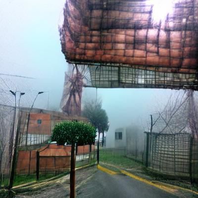 Eerie Mist-Shrouded Street Scene