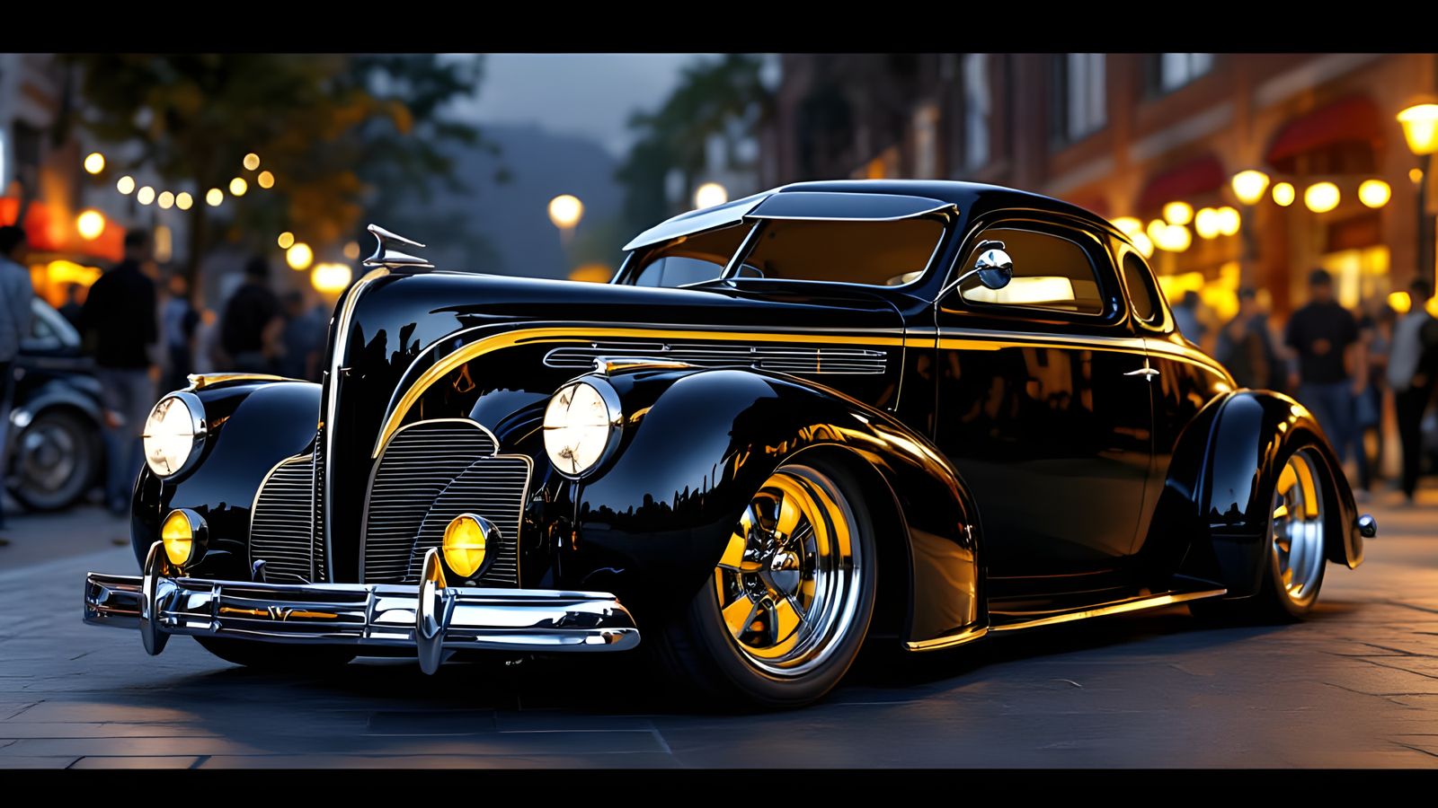 RestoMod Packard Coupe in Pearlescent Black with Gold Pinstr...