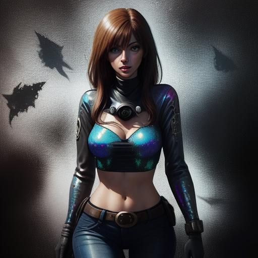 Cute Police Woman in Dieselpunk Style