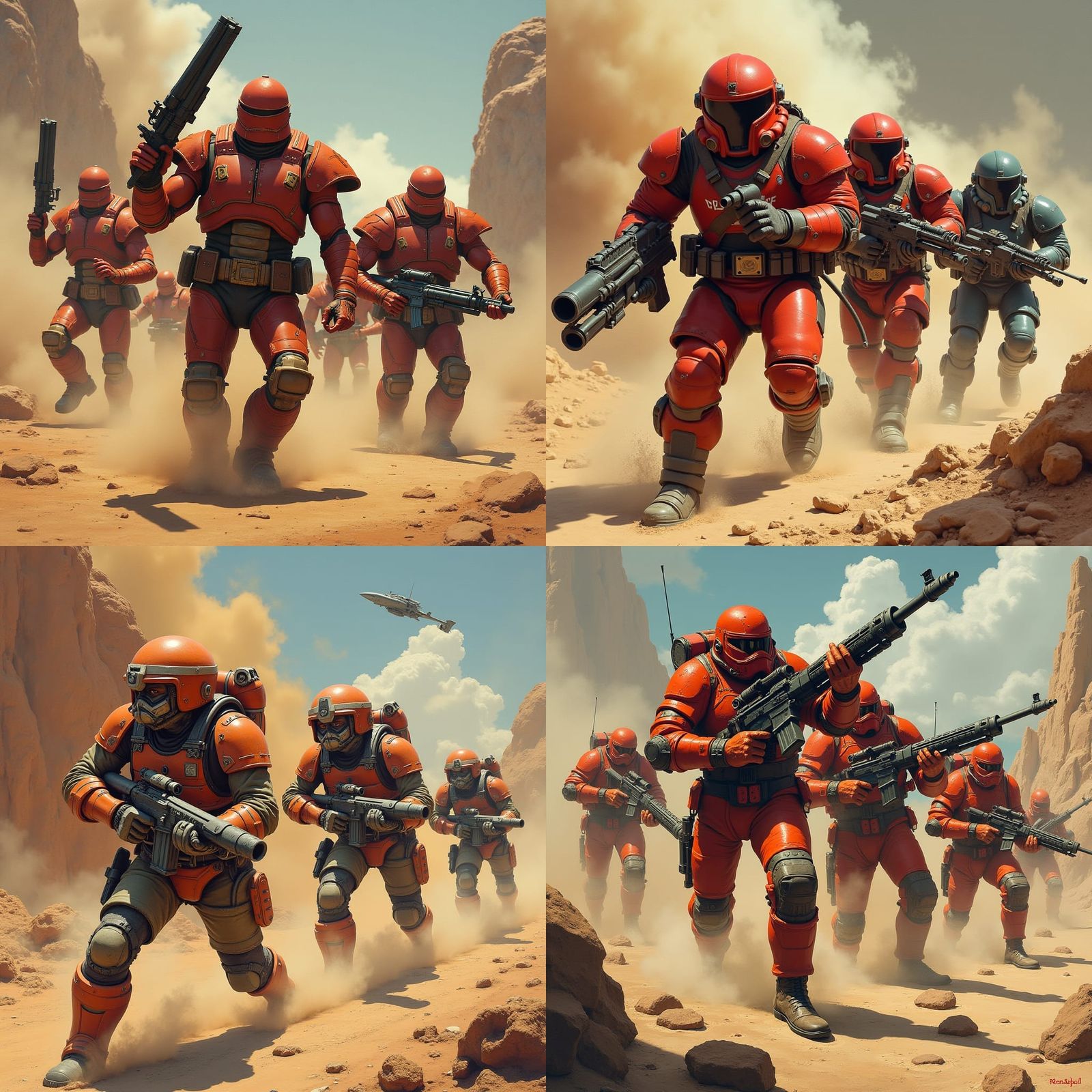 Sci-Fi Battle Scene Inspired by Heinlein