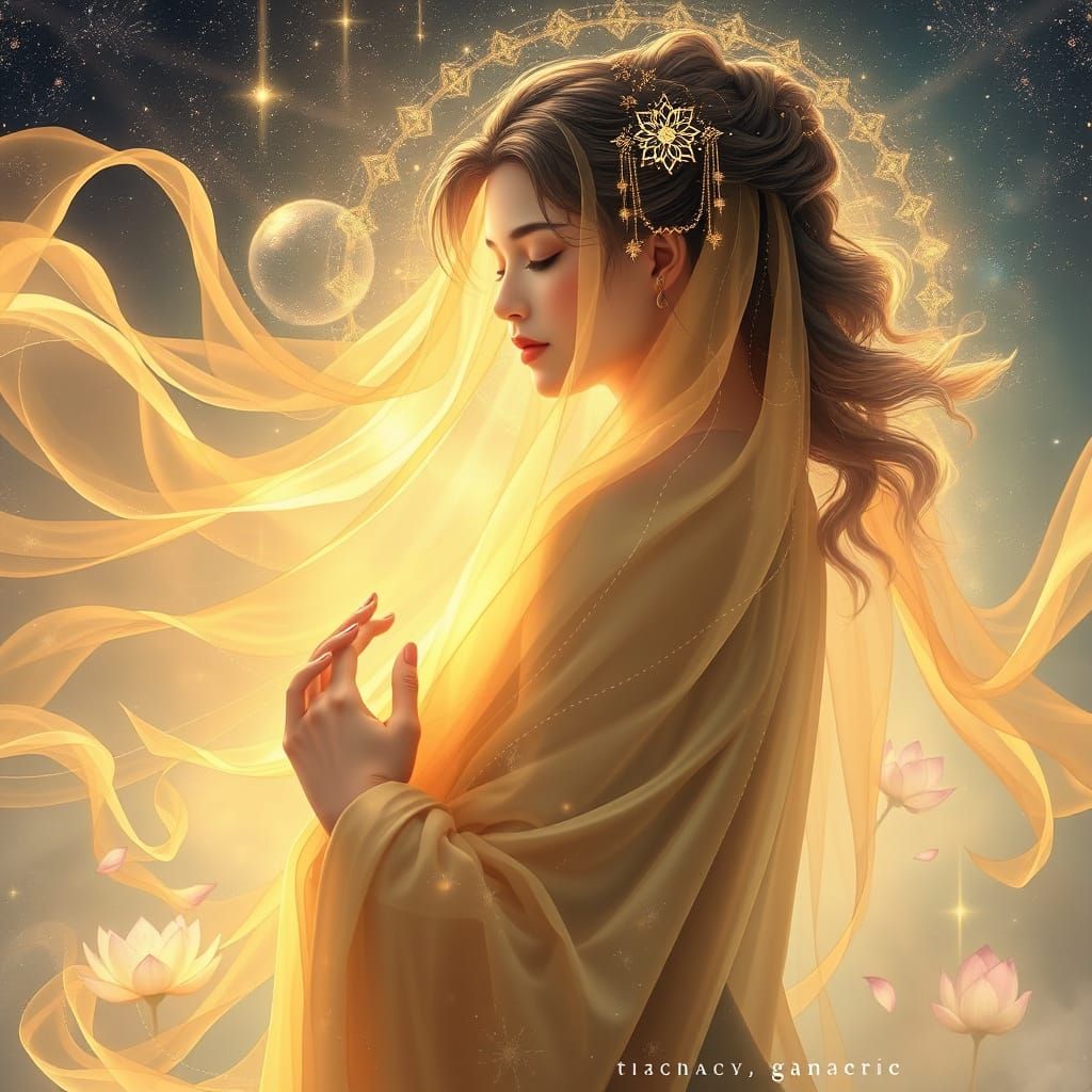 Ethereal Goddess in Celestial Aurora