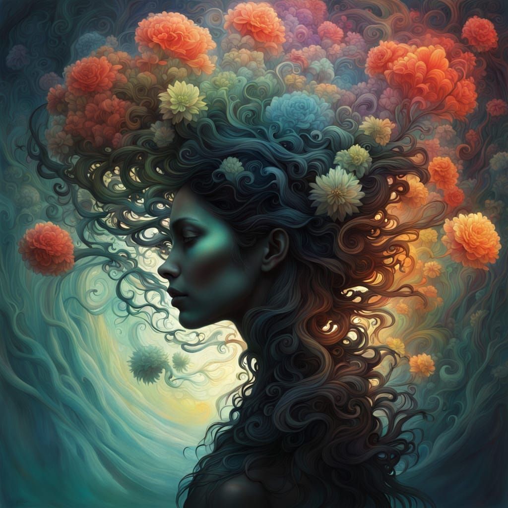 Ethereal Goddess Amidst Toxic Bloom