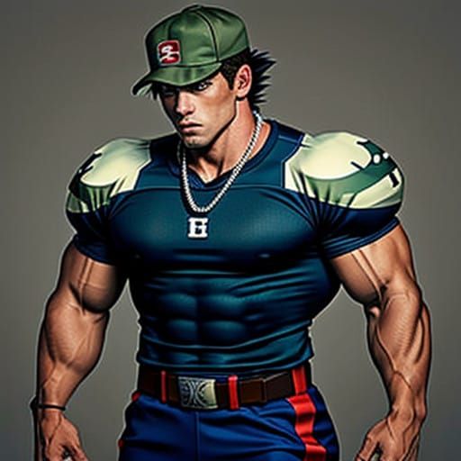 Muscular Pokémon Trainer in Tactical Gear