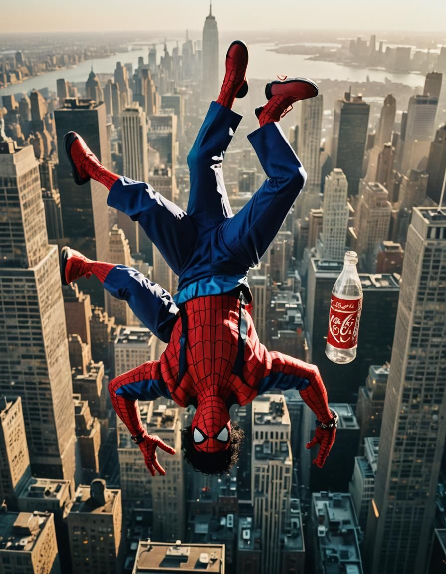 Michael Jackson as Spider-Man in Lomographic New York