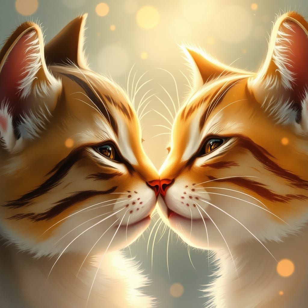 Hearts Collide in Whimsical Feline Encounter