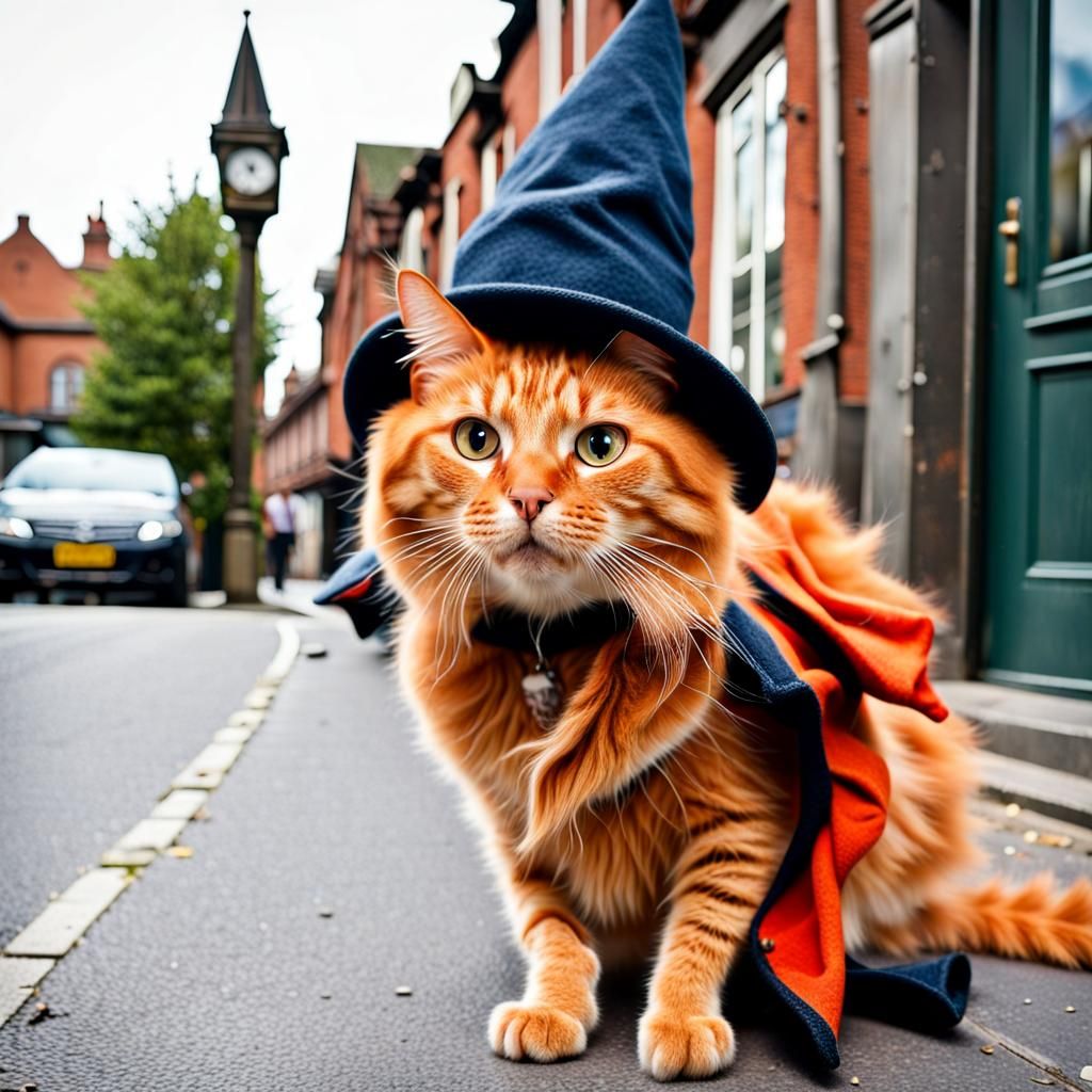 Terrified Wizards Meet a Giant Ginger Cat