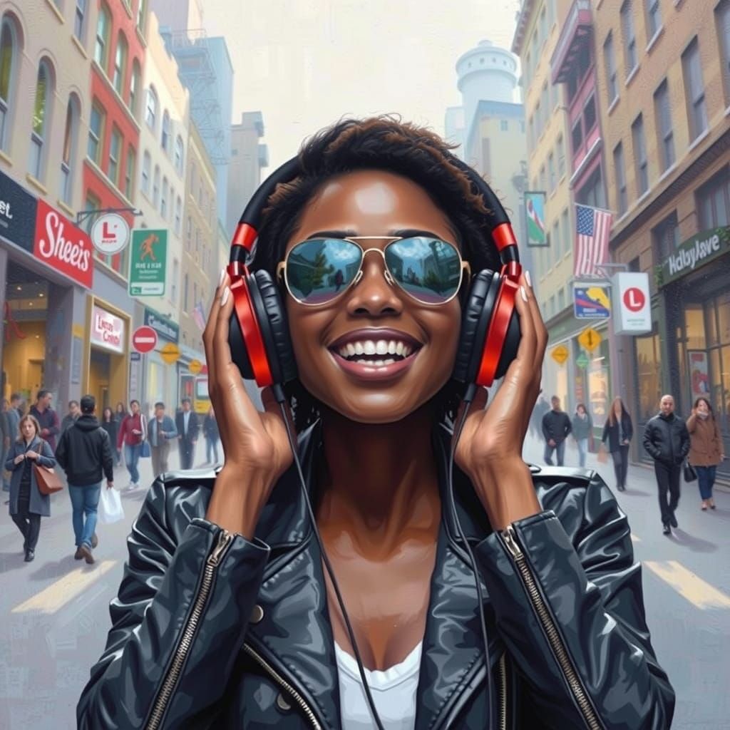 Radiant Portrait of a Woman in Urban Style