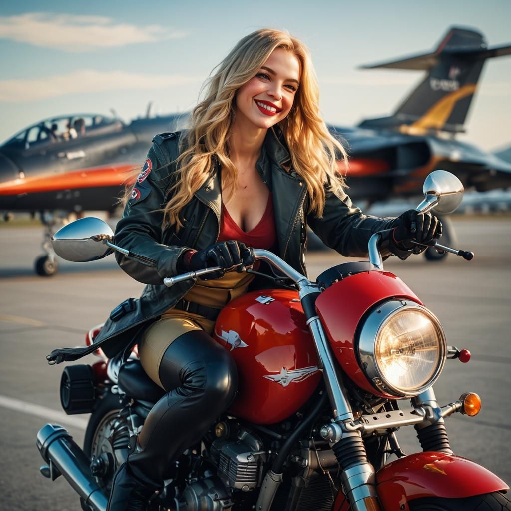 Blonde Jet Pilot in Flight Gear: Cinematic Portrait