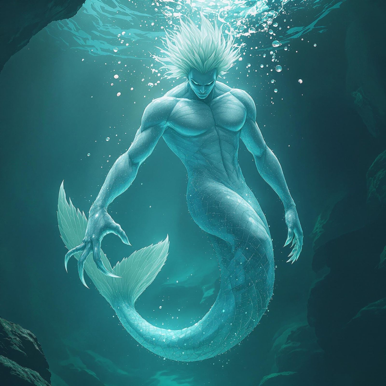 Ethereal Merman Rises from the Depths