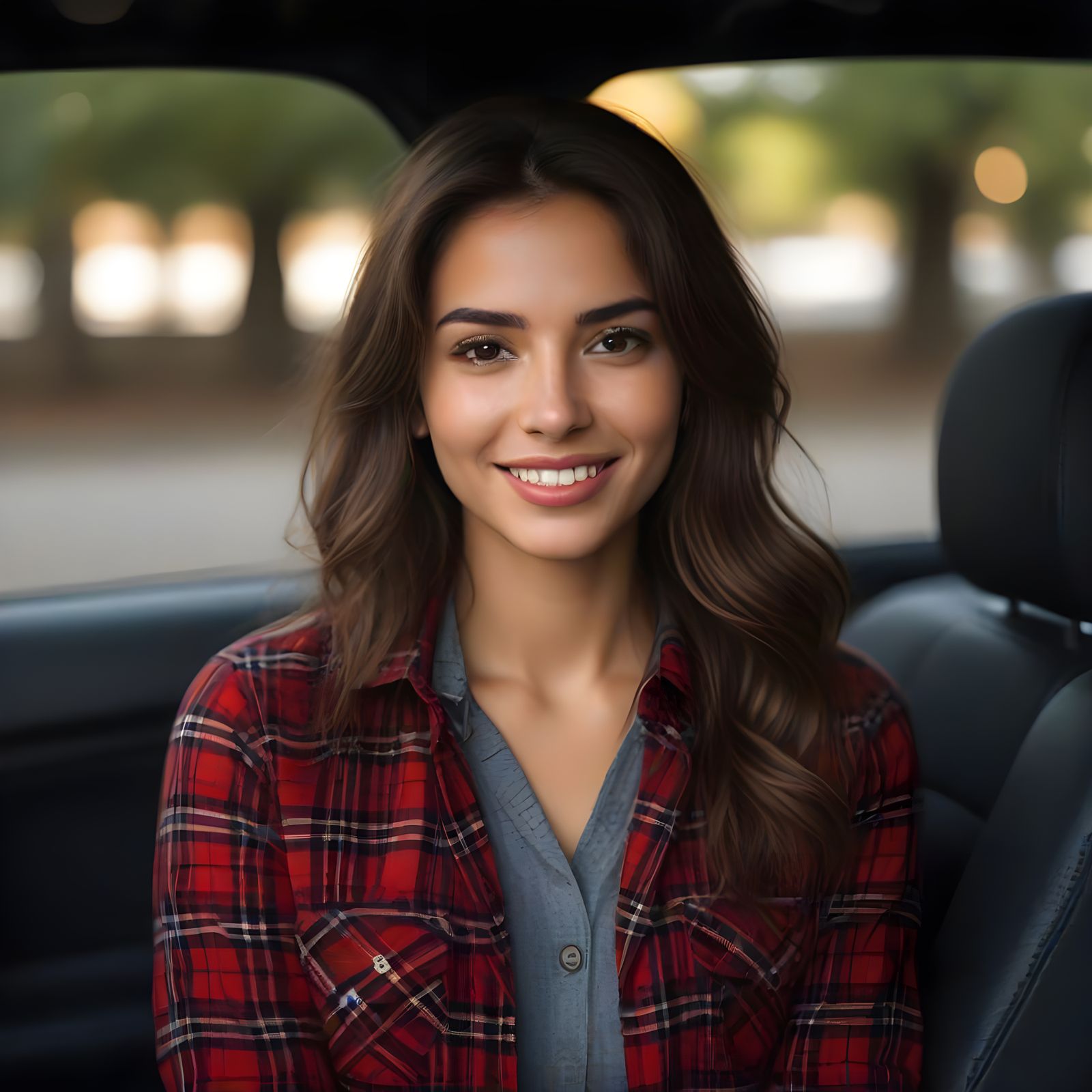 Warm Flannel Portrait of a Latina Woman