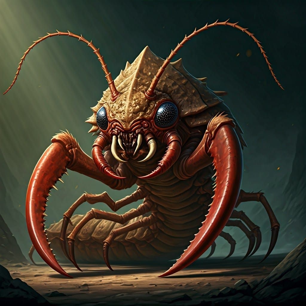 Giant Centipede Monster with Crushing Mandibles