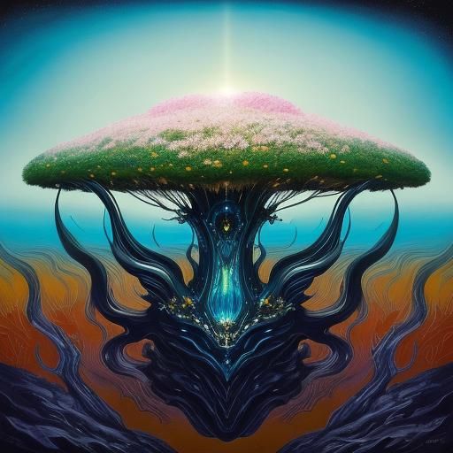 Surreal Bloom in Dreamlike Void: Salvador Dali Style