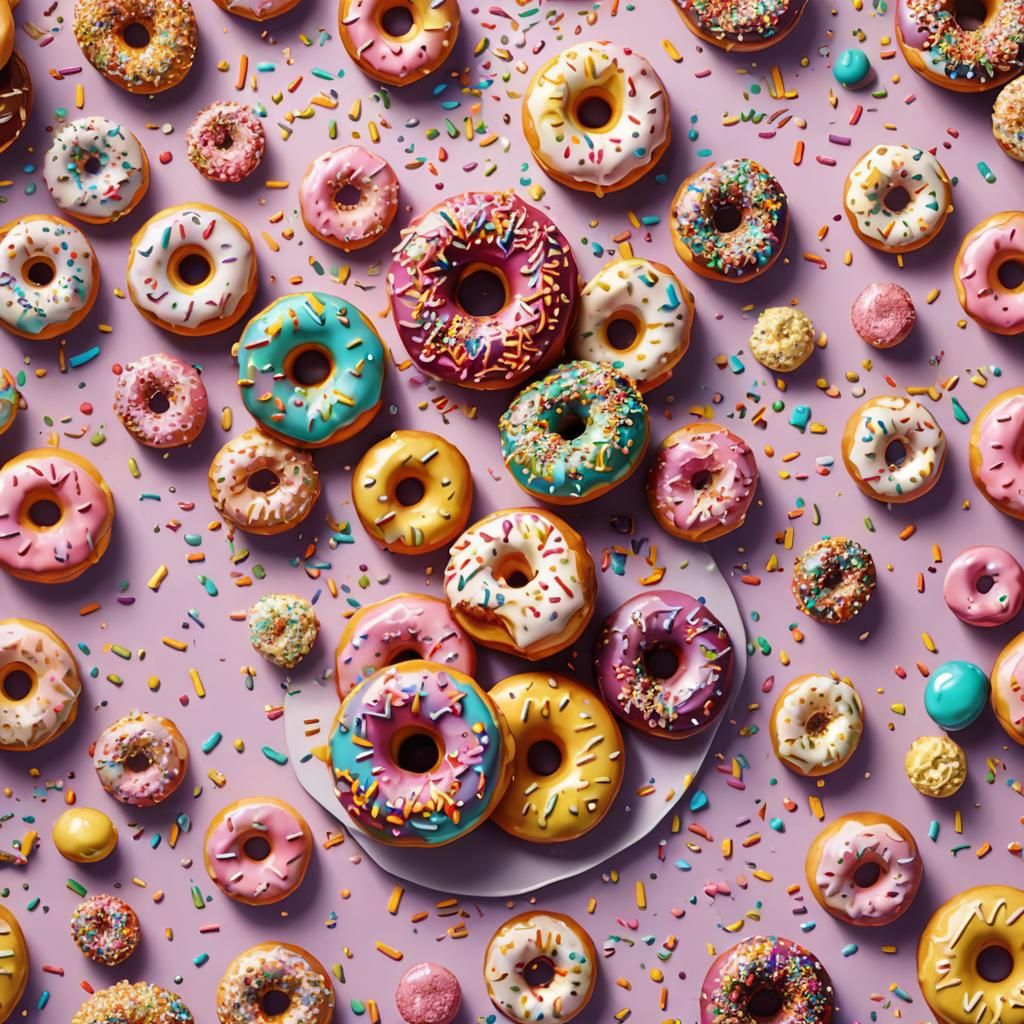 Colorful Sprinkled Donut: Vibrant Digital Art