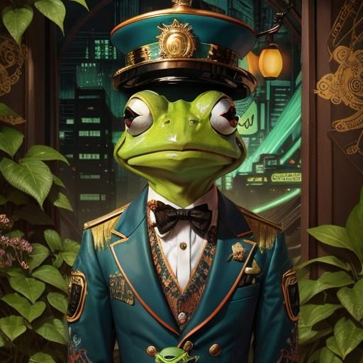 Kermit the Frog as Bellhop Portrait
