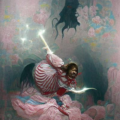 Horrific Magical Girl in Dark Fantasy Style