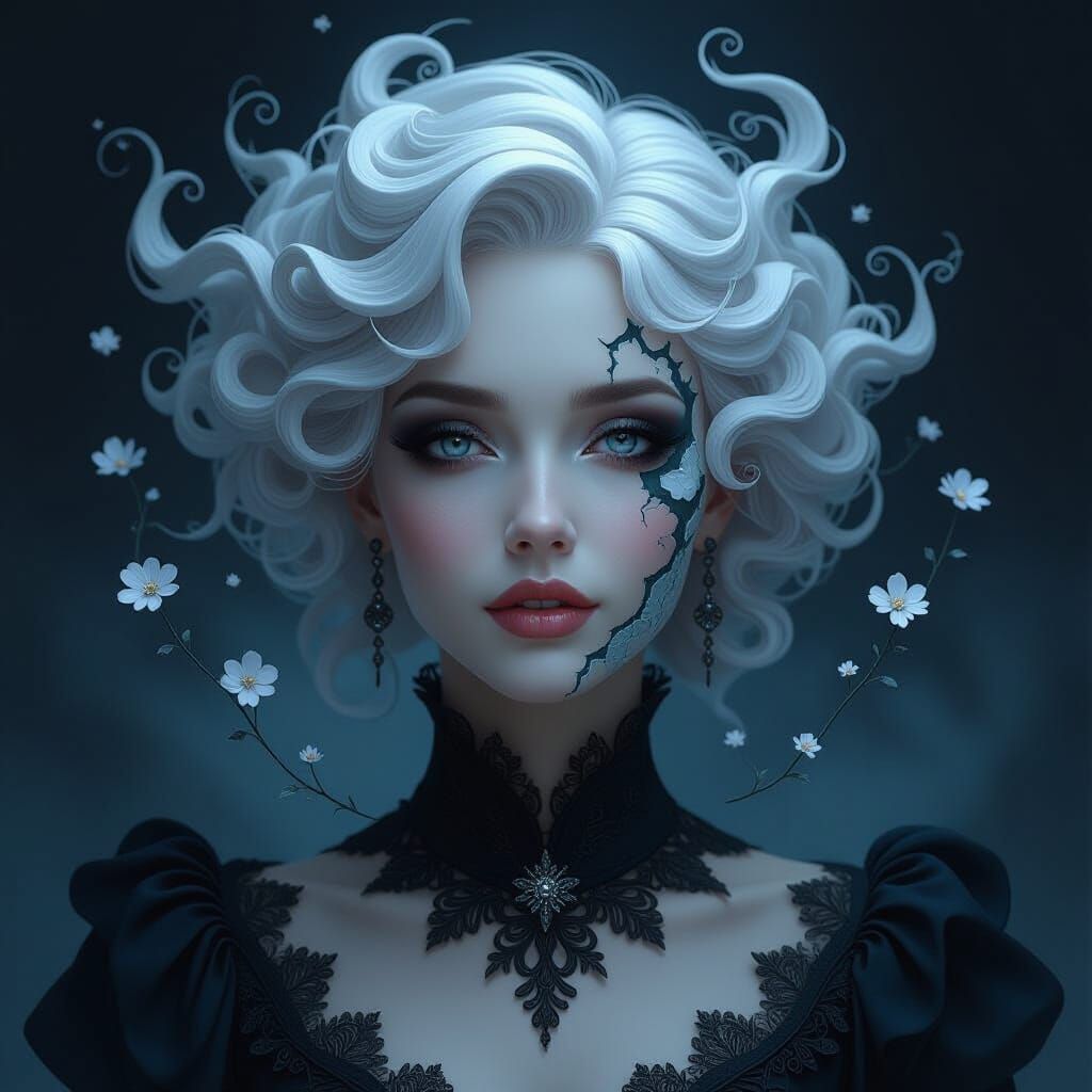 Ethereal Mist Woman with Ancient Secrets