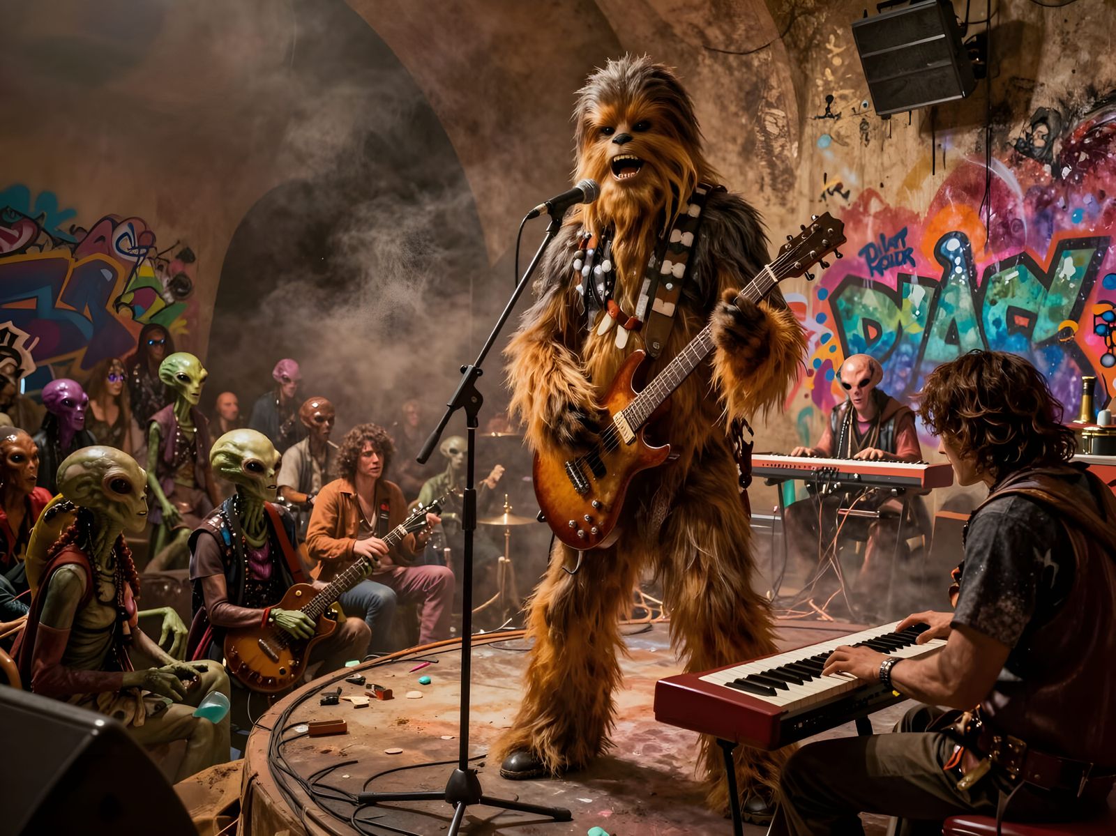 Chewbacca Rocks Out On Stage With Han Solo