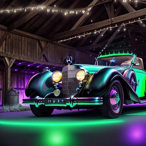 Neon-Lit 1936 Mercedes Barn Find