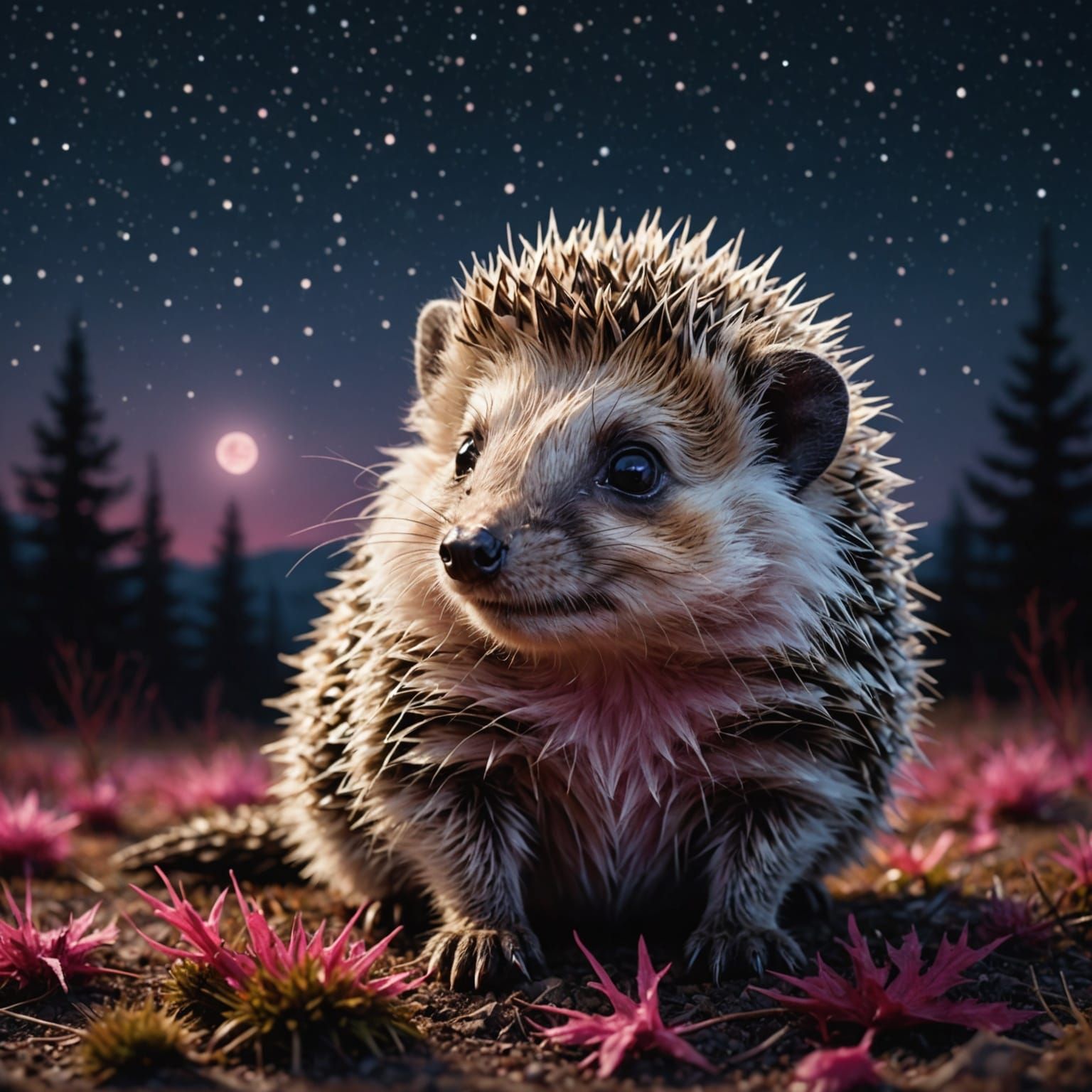 Adorable Hedgehog Cub in Hyper-Realistic Digital Art