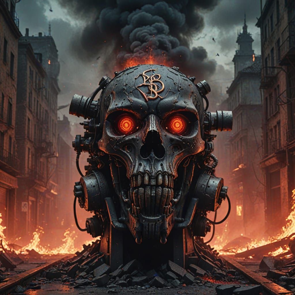 Surreal Engine of Despair Under Black Moonlit Apocalypse