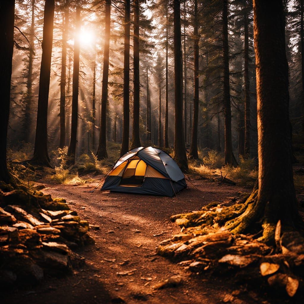 Serene Forest Landscape at Golden Hour