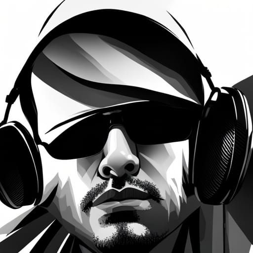 Techno DJ Immersed in Music