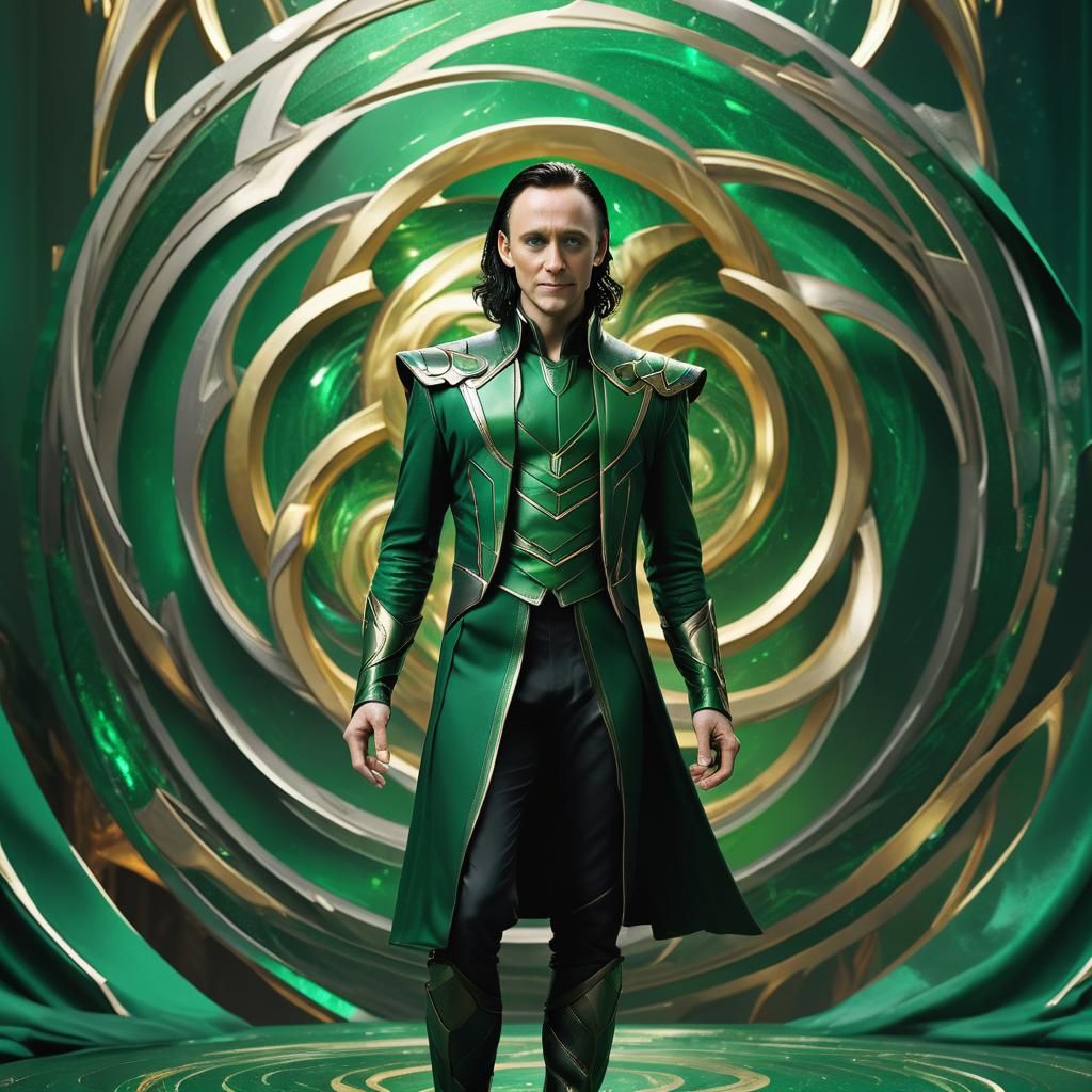 Loki in Emerald Green: A Digital Matte Painting