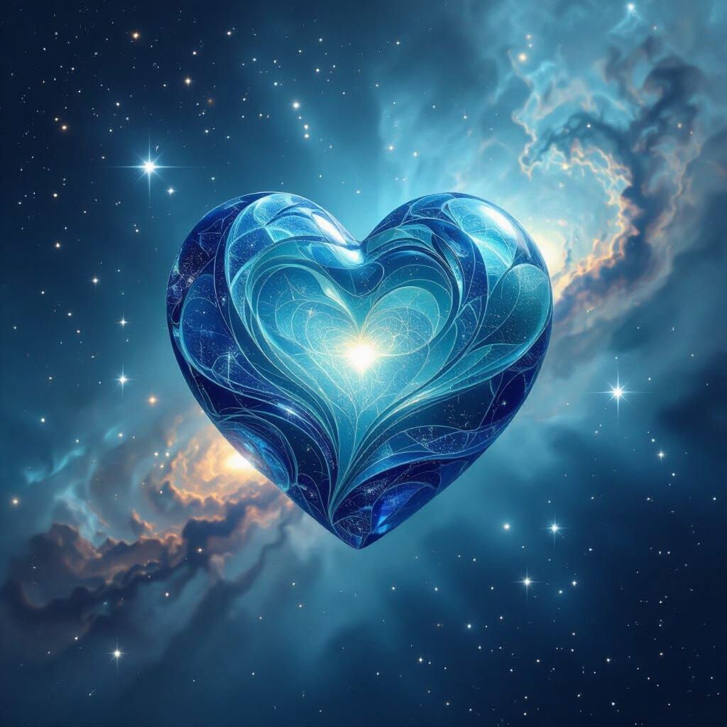 Seaglass Heart Nebula in Surreal Realism