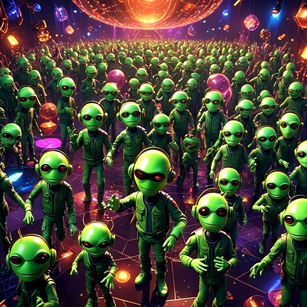 Little Green Men Disco: Matte Painting