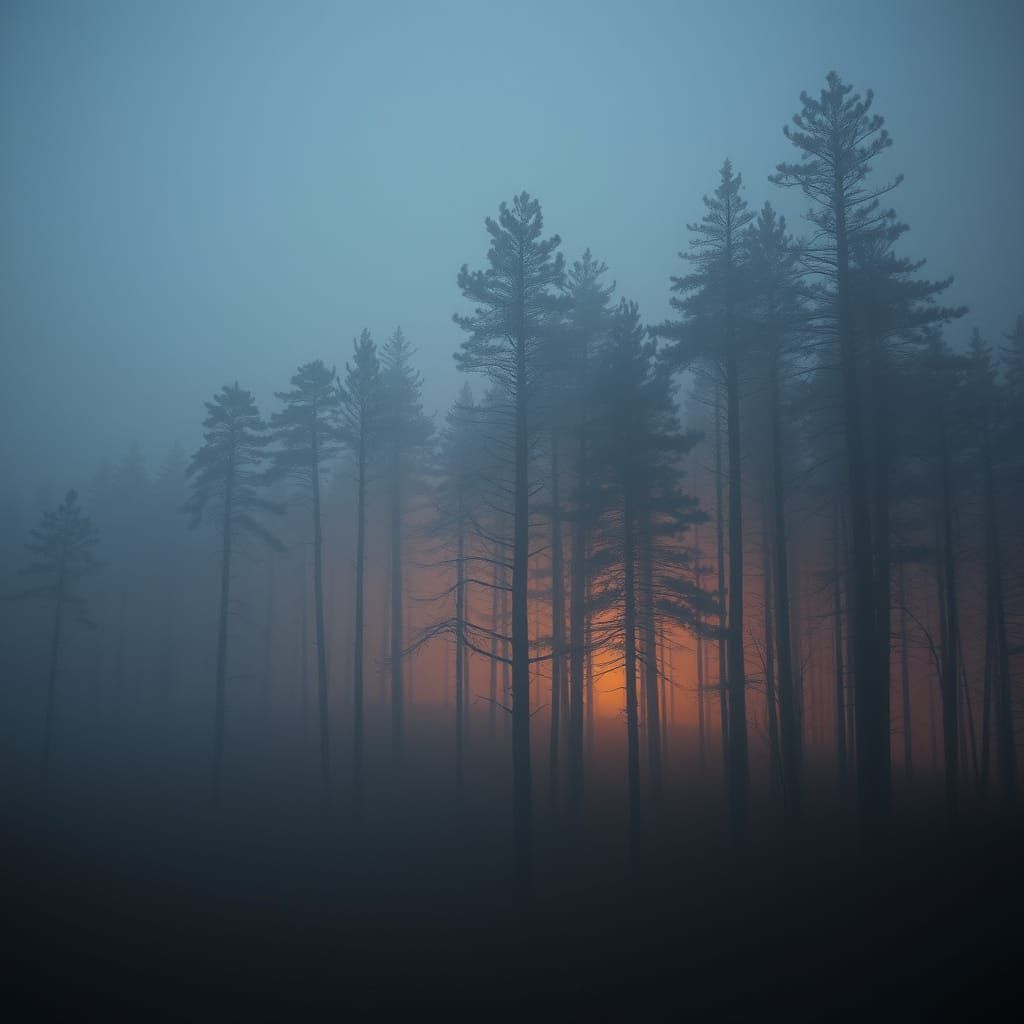 Eerie Twilight Forest Reflects Pain and Regret