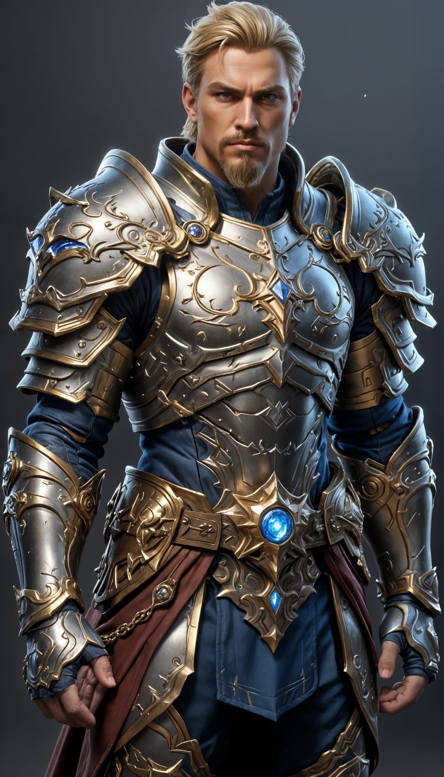 Hyperrealistic Warcraft Paladin in Divine Light