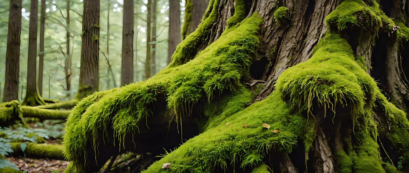 Moss-Covered Tree Trunk Close-Up