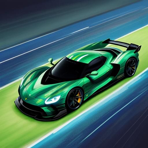 Futuristic Sports Car in Van Gogh Style