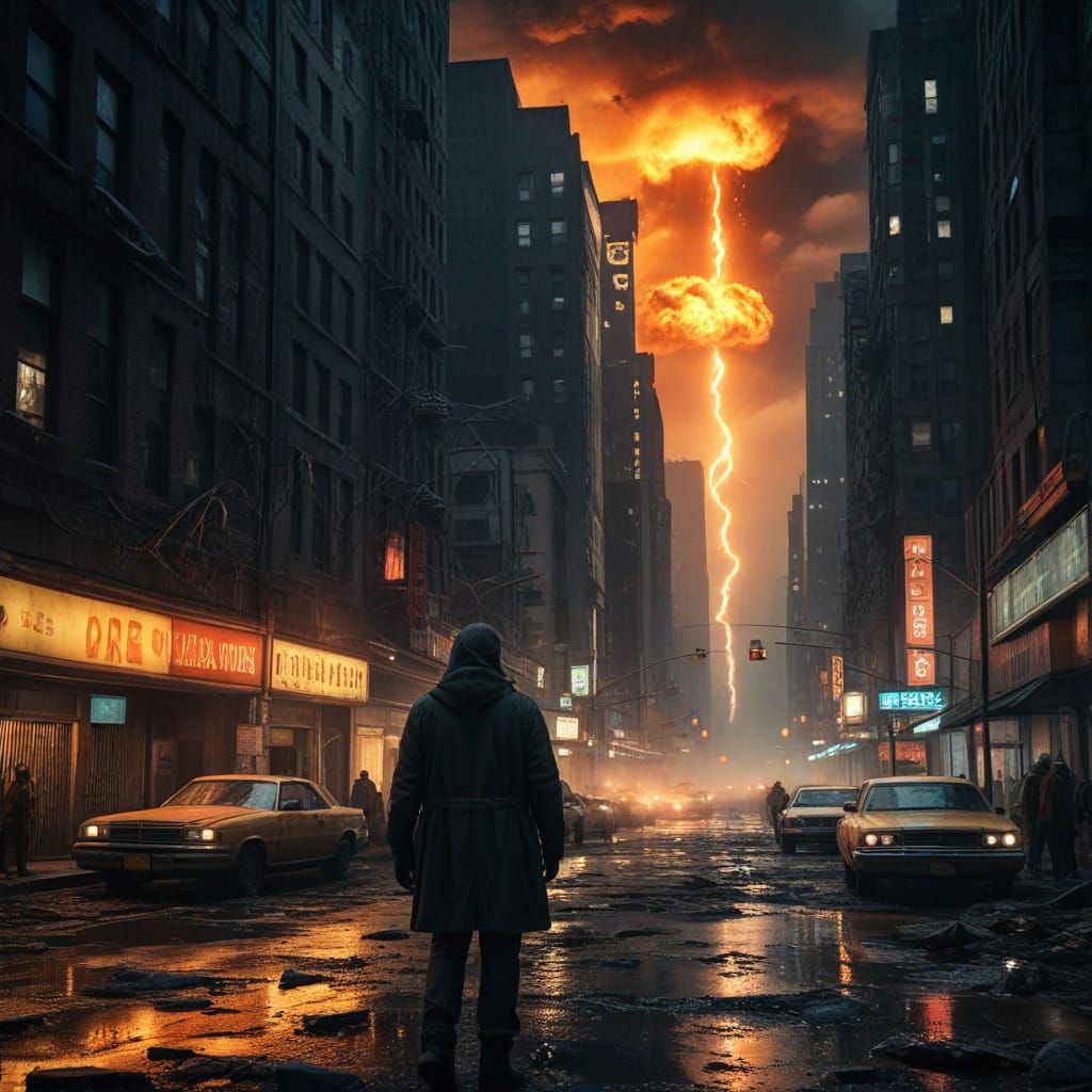 Surreal Apocalypse: Doomsday Chaos in Ruined New York City