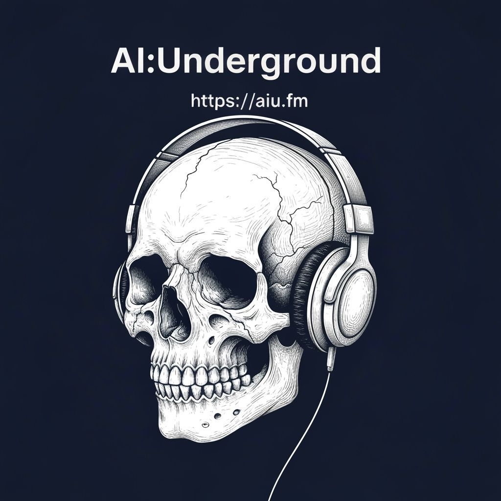 Skull with Headphones: Detailed Black and White Illustration