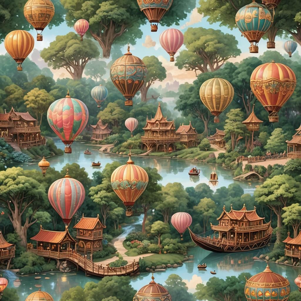 Enchanted Forest Dreamscape in Pastel Hues