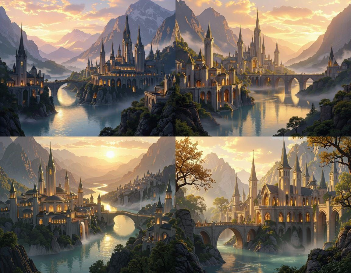Cinematic Digital Painting of Rivendell Valley