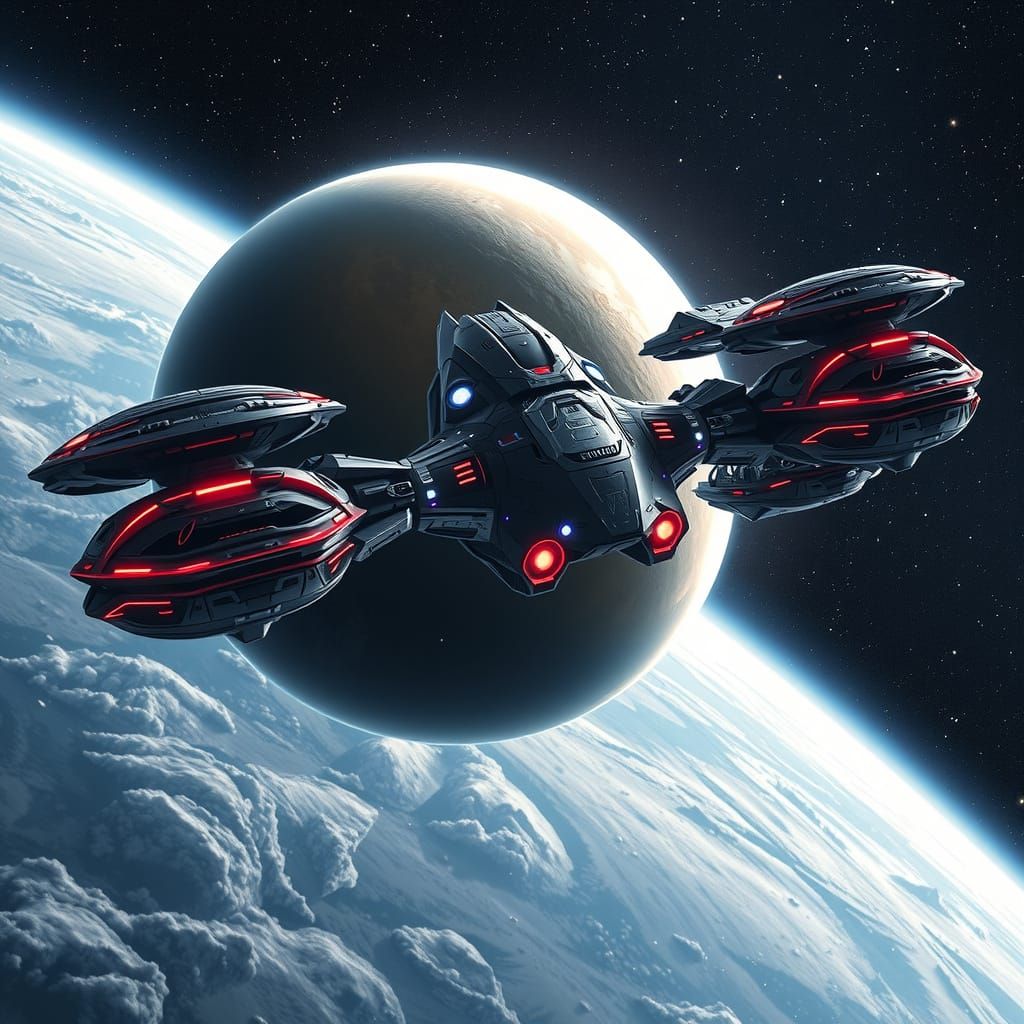 Orbital Space Station with Gas Giant Backdrop