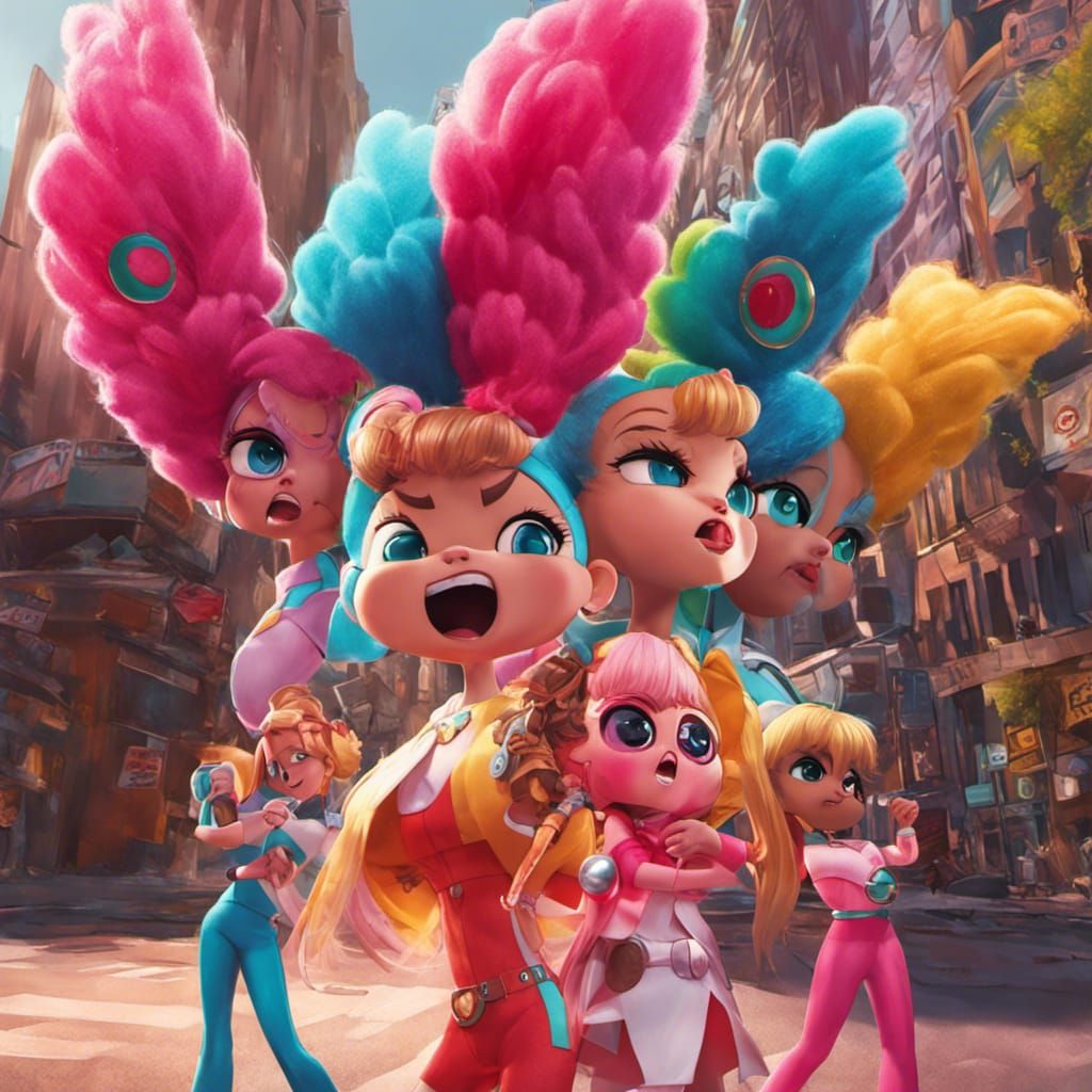 Hyperrealistic Powerpuff Girls Splash Art