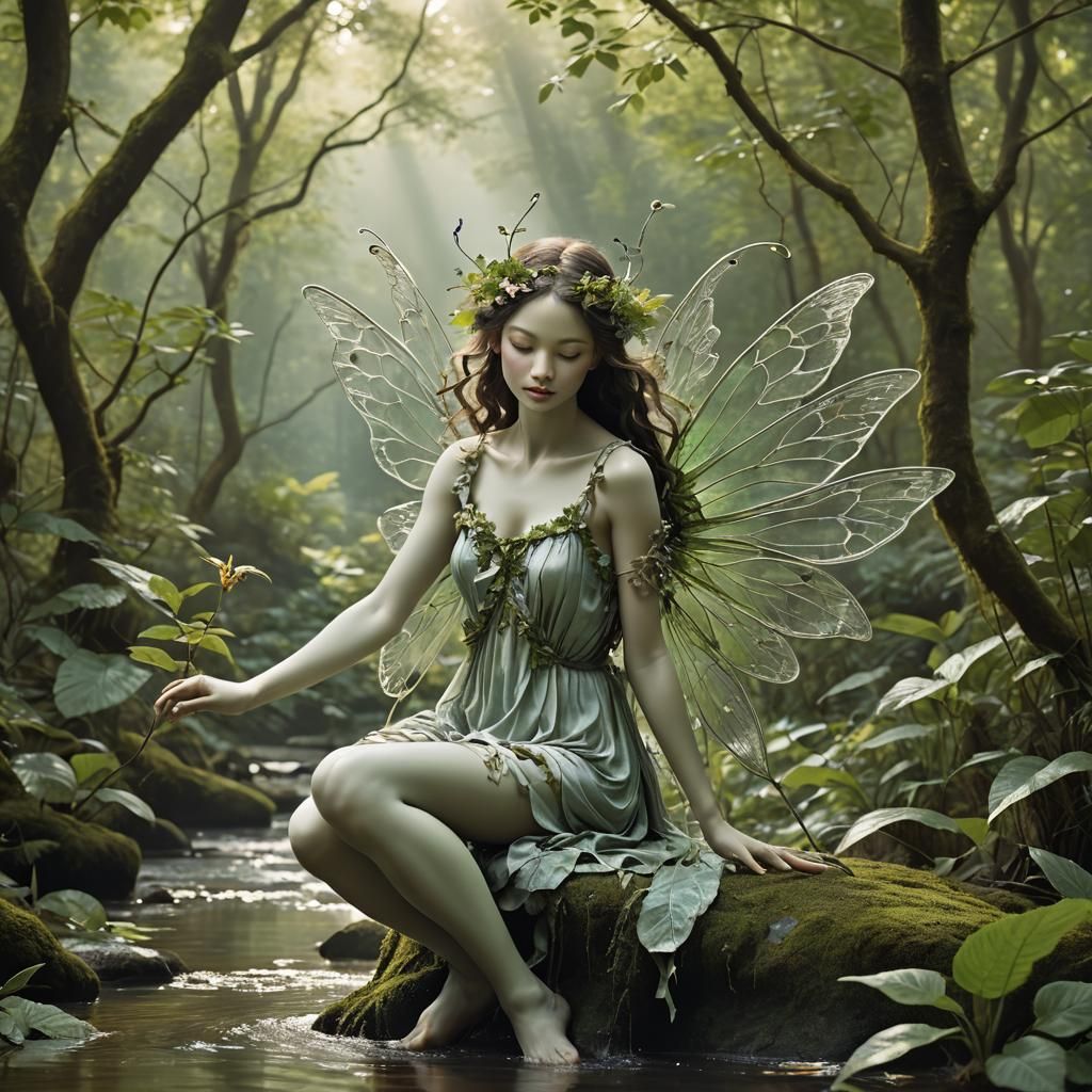 Magnificent Nymph in Natural Wonder Photograph