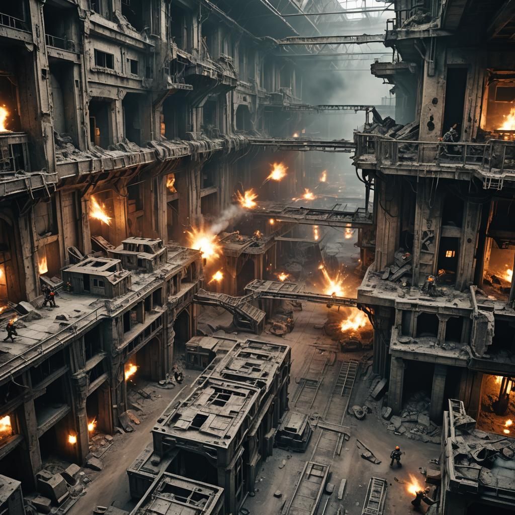 Gangers in Bleak Underground Ruins of Necromunda