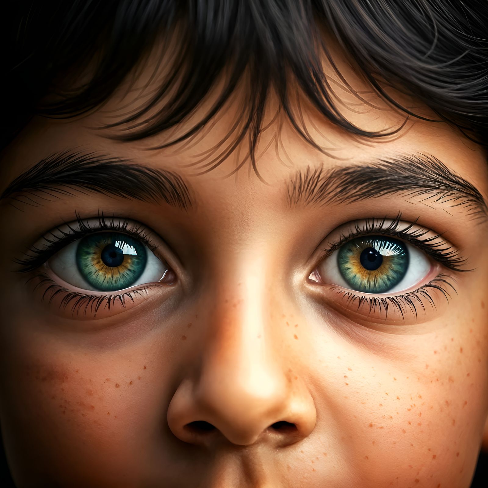 innocence in his green eyes