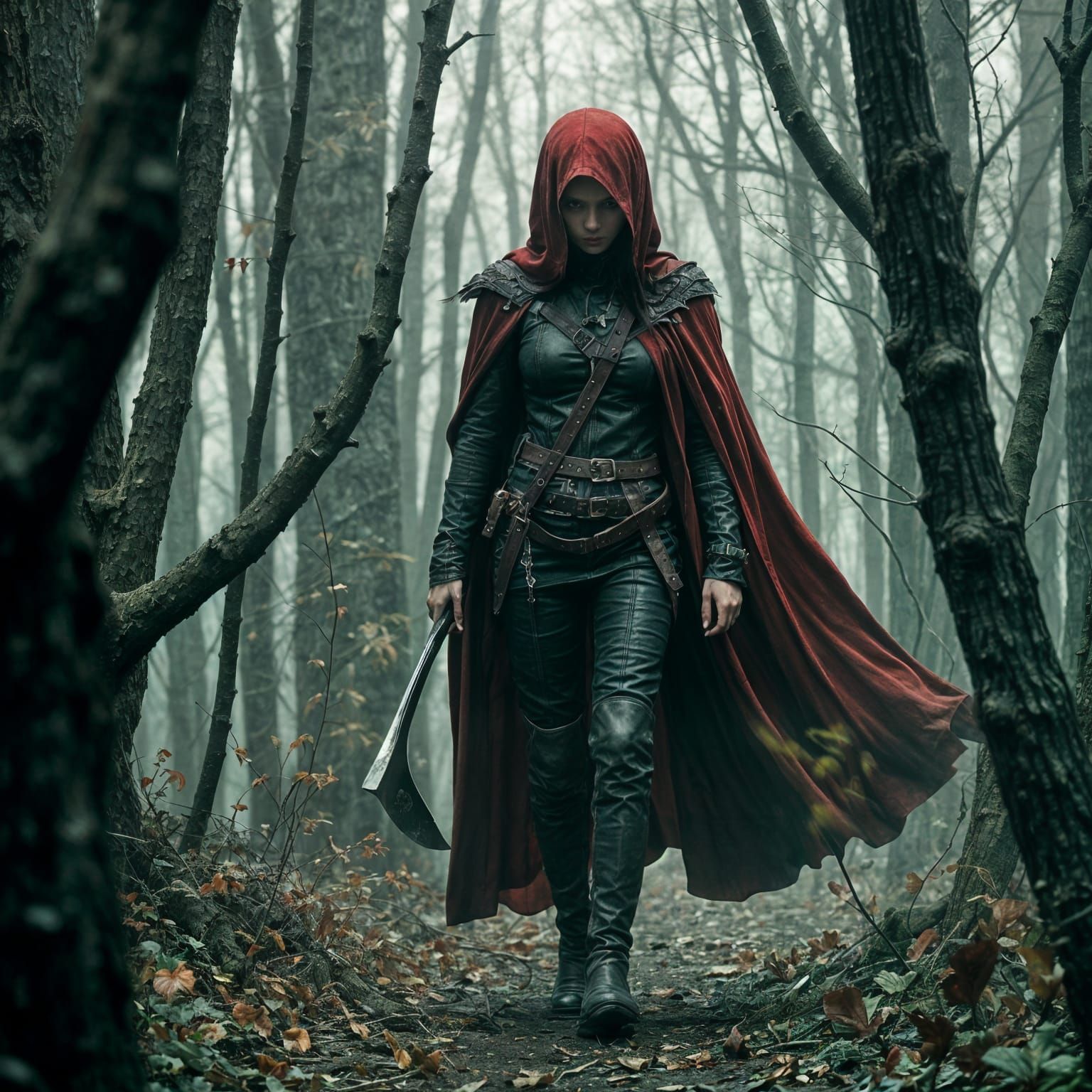 Little Red Riding Hood: Werewolf Hunter in Dark Fantasy Styl...
