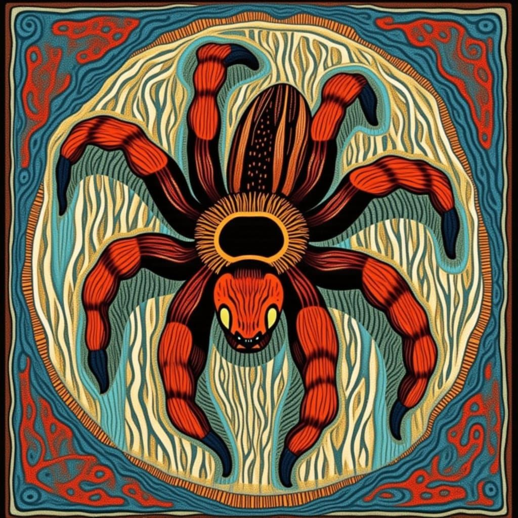 Martian Swirls Tarantula with Vibrant Patterns