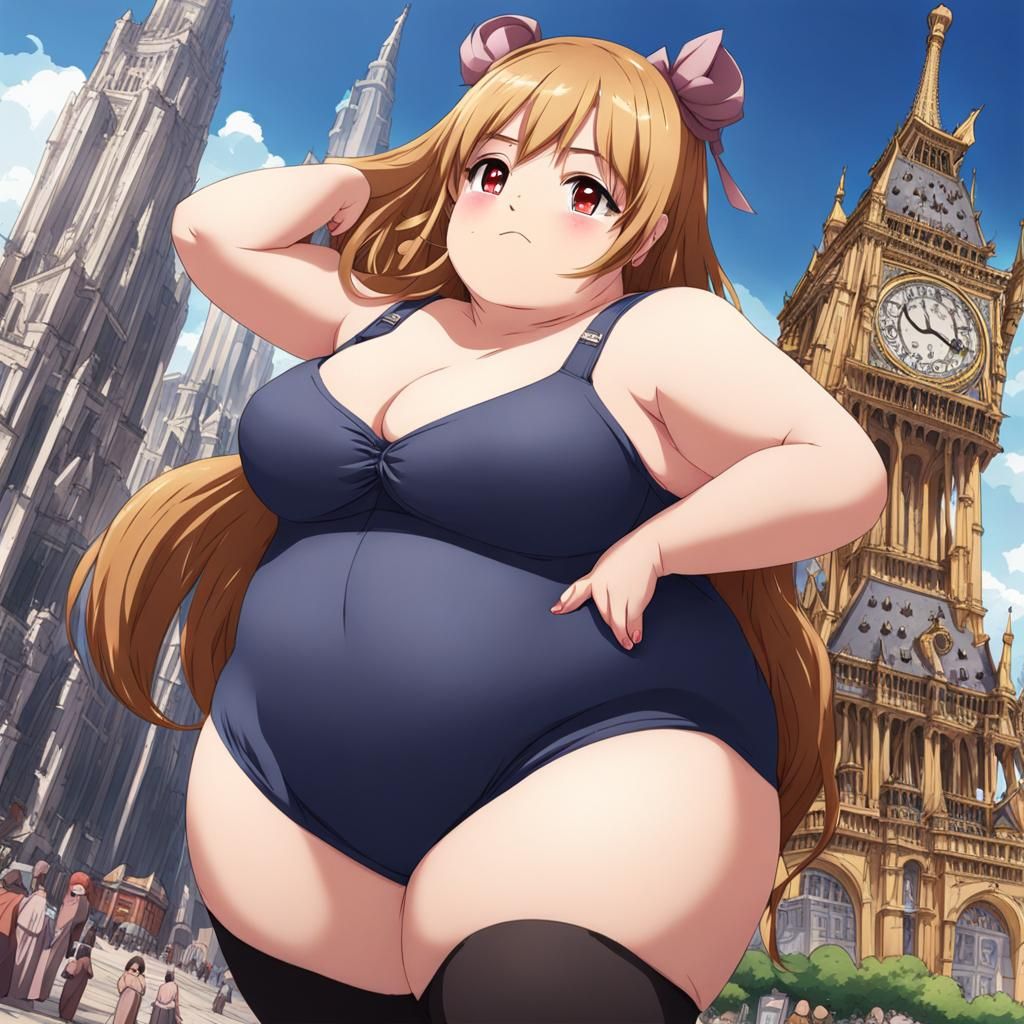 Anime Girl Overweight and Oversized