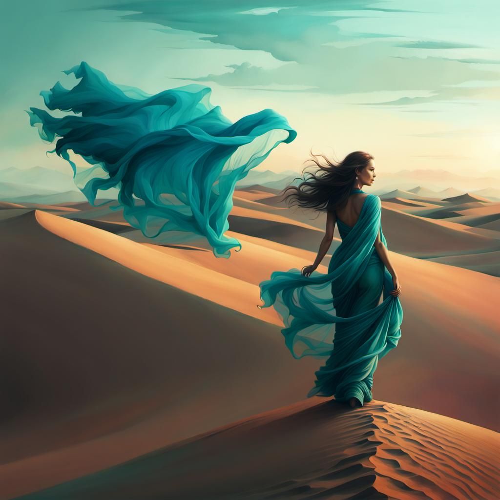 Turquoise Desert Dreamscape by Nicoletta Ceccoli