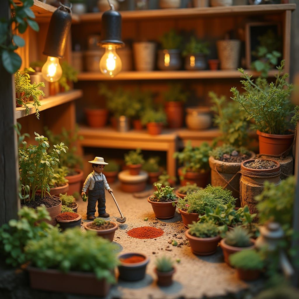 Miniature Farmers Tend Spice Gardens